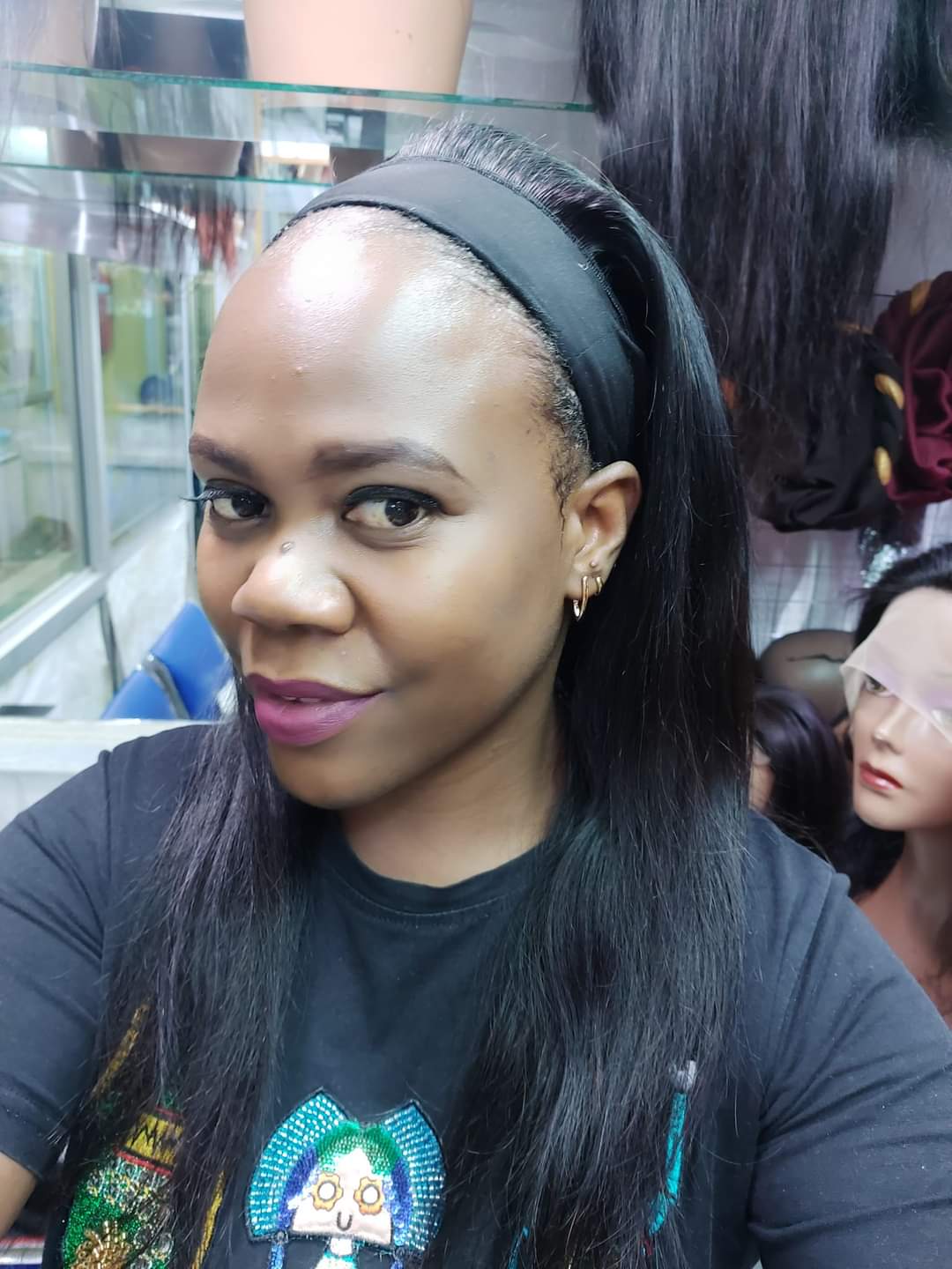 14" Straight Headband Wig - Human Hair Straight Wig with Attached Band