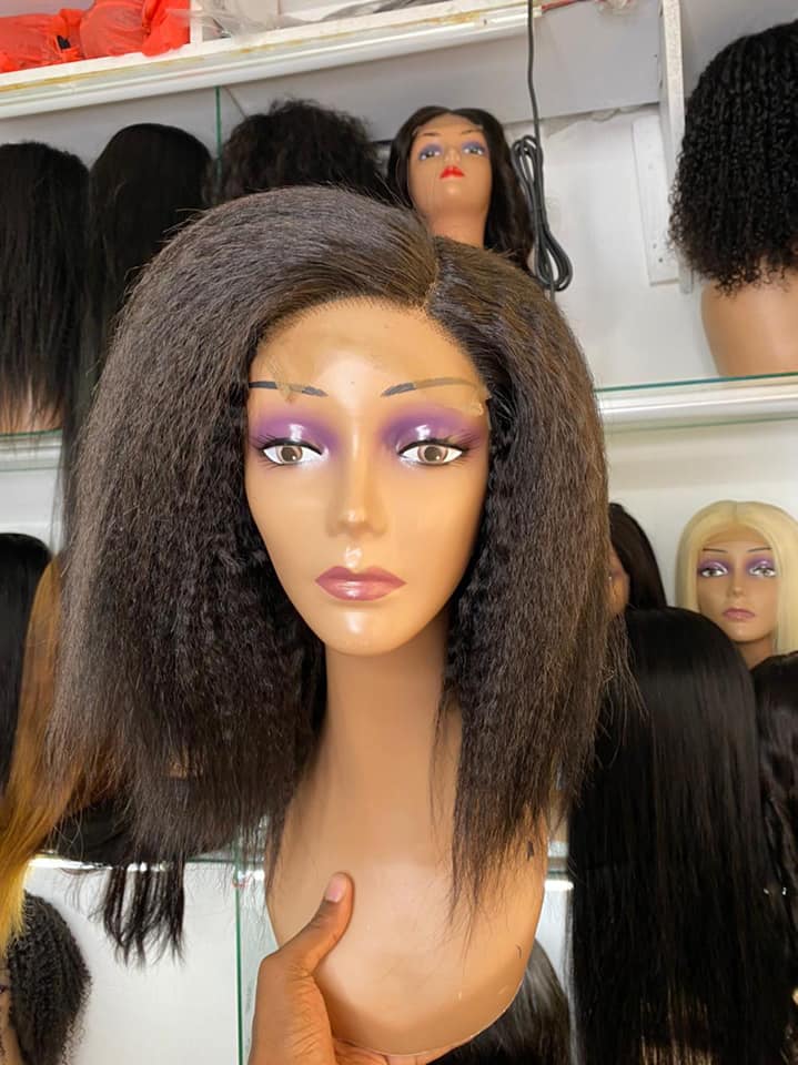 10" Yaki Closure Human Hair Wig